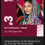 Mangli Instagram - Thanks to each and everyone ❤️🙏 thanks for the support and love @kichchasudeepa sir @b_ajaneesh sir #RamajogayyaSastry sir thanks for the opportunity #RaRaRakkamma #VikrantRona #mangli #KichchaSudeep #Vr