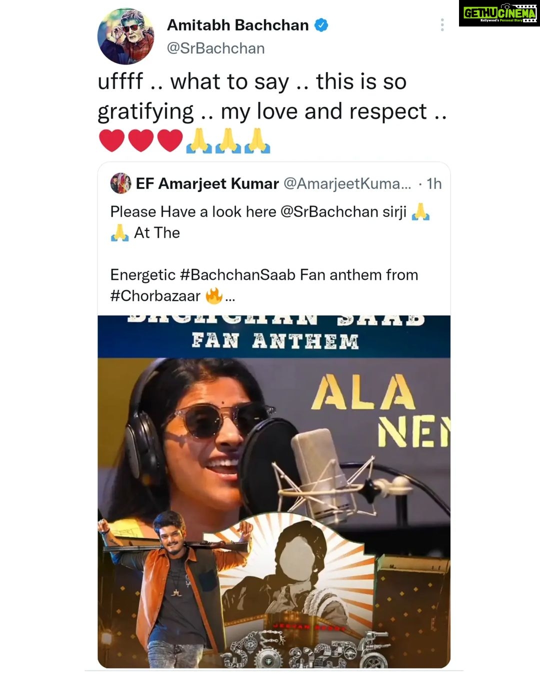 Mangli Instagram - Love you so much @amitabhbachchan Sir. Just can’t contain my feelings right now and am so so overwhelmed by your love ❤️ & support, feeling out the world. Going through a myriad of emotions right now & don’t know how to thank you?! My heartfelt thanks to @mittapalli_surender anna, @reddyjeevan_ anna & @madeensk for this wonderful song. My gratitude to you Amitabh ji, so so blessed! 🙏🏾 #chorbazar #amithabachan #mangli