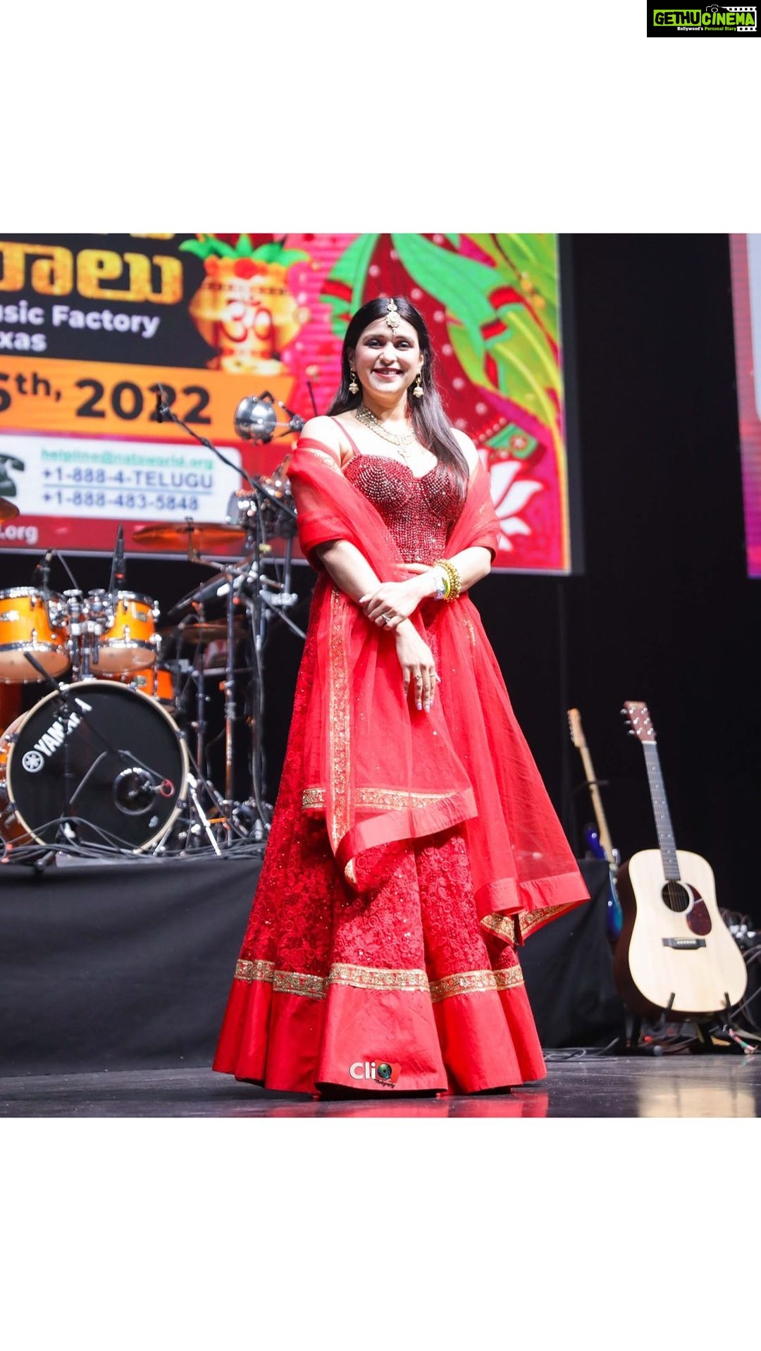Mannara Instagram - ā¤ļøāš„š For #nats convention in Dallas, USA My first time at #toyotamusicfactory An hour of practice and here I get on the stage on public demand Which one is your favourite song out of the three ? Let me know in the comment section below