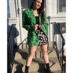 Mannara Instagram - My Birthday Day outfit #march29th #usa🇺🇸 #boston 💚 It was freezing cold still I managed to wear this ,as I was shooting for an ad that morning. However I loved the look as it’s so me ,sporty yet sexy yet cool 😎 Pick the photo you like and tell me why 🗣
