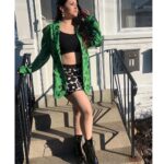 Mannara Instagram - My Birthday Day outfit #march29th #usa🇺🇸 #boston 💚 It was freezing cold still I managed to wear this ,as I was shooting for an ad that morning. However I loved the look as it’s so me ,sporty yet sexy yet cool 😎 Pick the photo you like and tell me why 🗣