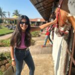 Megha Chakraborty Instagram - 💜💜 when you don’t know how to ride then just pose😎😉 #meghachakraborty #horseriding #dellaadventureandresorts #fun #activity #roadtrip #trip #travel #happyme #happy #sunny #look