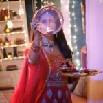 Megha Chakraborty Instagram - Happy Karwachaut to all of you❤ @starplus #meghachakraborty #imlie #tvshow #celebration #festival #red #love #couple #happy