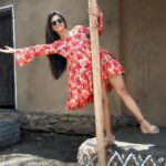 Megha Chakraborty Instagram - Feel the summer 🌞 Designed by : @meenalrshah #meghachakraborty #sunny #swing #fun #potd #floraldesign #dress #style #look #shine