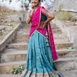 Meghana Lokesh Instagram - I feel delightful every time I’m styled in a half saree,thanks for this beautiful one ☺️ Outfit : @pari.designers_ 📸 : @paulino_pictures