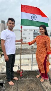 Meghana Lokesh Instagram - Let your spirit fly high with the Indian flag ! Wishing you all a Happy 75th Independence day !!!!!! 
#indianindependenceday #harghartiranga #pride #nation
