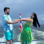 Meghana Lokesh Instagram - And here’s to living many more sweet moments like these with you🥂❤️ Thanks for bearing me for 3 years now, there’s just a lifetime more 🥰🤩😬 @swaroop_bharadwaj #happyanniversary #to #us #love #live #laugh #happiness #together #togetherforever อ่าวปิเละลากูน Pileh Lagoon, Phi-Phi Island