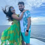 Meghana Lokesh Instagram - And here’s to living many more sweet moments like these with you🥂❤️ Thanks for bearing me for 3 years now, there’s just a lifetime more 🥰🤩😬 @swaroop_bharadwaj #happyanniversary #to #us #love #live #laugh #happiness #together #togetherforever อ่าวปิเละลากูน Pileh Lagoon, Phi-Phi Island