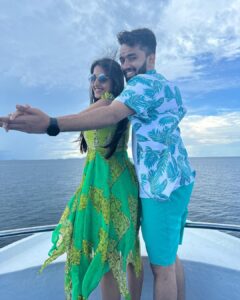 Meghana Lokesh Instagram - And here’s to living many more sweet moments like these with you🥂❤️ 
Thanks for bearing me for 3 years now, there’s just a lifetime more 🥰🤩😬 @swaroop_bharadwaj 
#happyanniversary #to #us #love #live #laugh #happiness #together #togetherforever