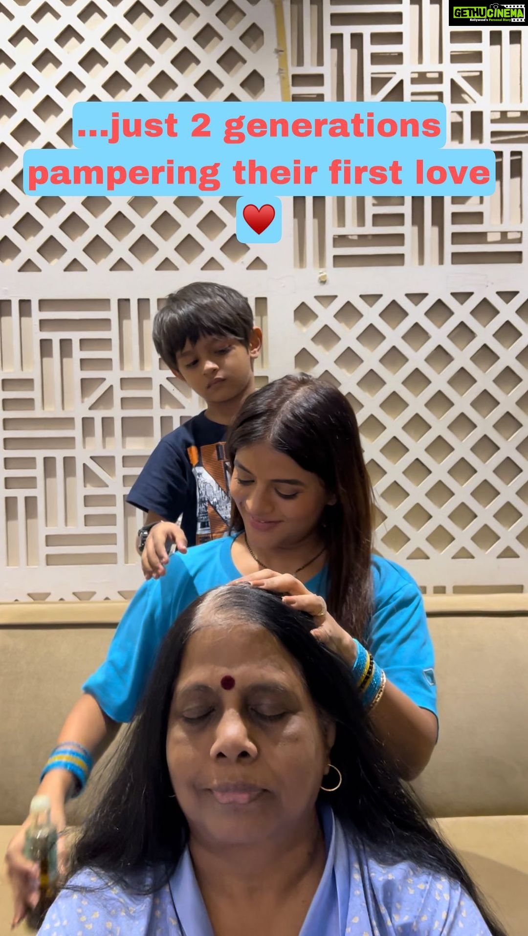 Mitali Nag Instagram - Nothing much… just 2 generations pampering their first love!!! ♥️😍♥️ . . . @nag.nalini @rudransh_pardeshi . . #mitaalinag #reels #reelsinstagram #afsarbitiya #trending #devi #ghkkpm #draupadi #tag #333 #family #trendingaudio