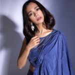 Mugdha Chaphekar Instagram - 💙 . Styled by: @styleitupbyaashna Shot by : @akshayphotoartist Outfit: @elaan_rahul Earrings: @zehora_shop Hair & Makeup by: @makeupbyheenal Location: @studio211mumbai Coordination: @triptigoy
