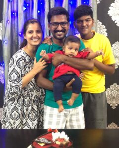 Nanditha Jennifer Instagram - Happy Birthday To My Wonderful Husband. Wishing you a delightful year.♥️🎂🍰💐
.
.
@kvndop_personal 
.
.
#birthday #boy #husband #cinematographer #instagram #instagood #kasicinematographer6 #shantanav6 #ghayaan23 #love #family #cakecutting