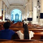 Nanditha Jennifer Instagram - All about yesterday on my anniversary. Thank you Jesus 🙏🏻💙🤍💙🤍🙏🏻 . . #anniversary #love #couple #smile #actress #jenniferr252 #celebrity #church #thankful #blessed #instagram #instagood