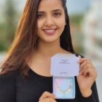 Nanditha Jennifer Instagram - 🖤🧿🖤 Thank you @anscollection7 for this lovely alphabet necklace 😍♥️ . . . #necklace #alphabet #beautiful #lovely #instagram #instadaily #instagood #cute #collaboration #actress #jenniferr252 #customised #smile