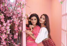 Neha Marda Instagram - There are always Two types of Girls, our footwear says it all.😂❤️ Pink Wasabi