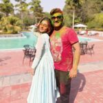 Neha Marda Instagram - #happyholi 💫 @aayushman9 . . wearing @lamourroseofficial ❤️