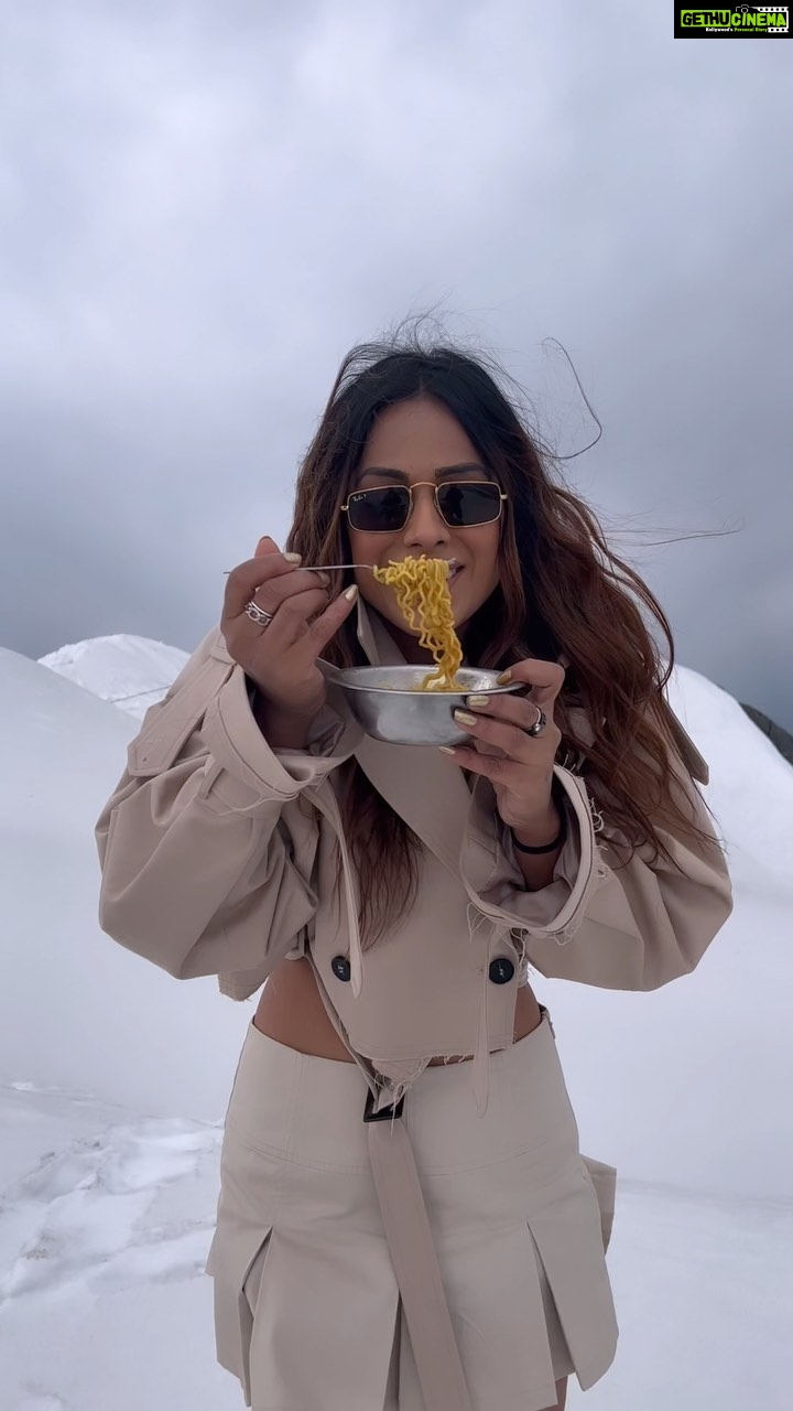 Nia Sharma Instagram - In The Majestic Mountains of Gangtok This will remain my Vice for life… #maggielover Sikkimmmmmm … So Glad I made it here..😍👌 #ropewaysikkim Changu Lake, Sikkim