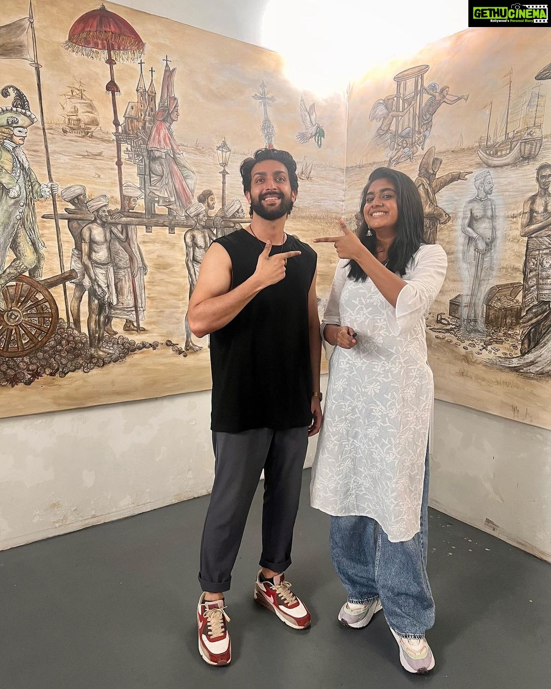 Nimisha Sajayan Instagram - With THE AMAZING @sachinsamson ✨ @artkochi Art Kochi