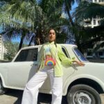 Nimrit Kaur Ahluwalia Instagram – // farting rainbows 🌈 🦄 
📷: @mesmahirising 
#rainbowpop 
#popcolors 
#nimritahluwalia