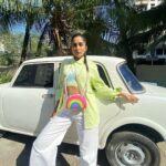 Nimrit Kaur Ahluwalia Instagram - // farting rainbows 🌈 🦄 📷: @mesmahirising #rainbowpop #popcolors #nimritahluwalia