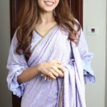 Niti Taylor Instagram - Flaunting my Indian ness💜 #saree #purple #trendingreels #trendingsongs #reelitfeelit 🥻 @monkandmei Styled and 🎥 @sohail__mughal___ Makeup @glambysalman @smitapandit_official Hair @hairstylist_jennny