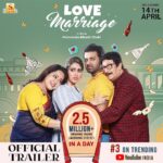 Oindrila Sen Instagram - 2.5 million in a day..This is called true love..Thank u allllll 😘🙏🏻 #lovemarriage #14thapril #theatre