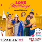 Oindrila Sen Instagram - Here goes the Second Trailer of ##LoveMarriage .... Do share your valuable feedback along with us. Link in Bio ⬆️ #lovemarriage Releasing at your nearest cinemas on 14 April ❤️🙏 @surinderfilms @nispalsingh #RanjitMallick @adhyaaparajita @ankush.official @pbchaki