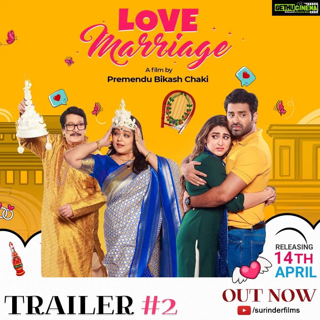 Oindrila Sen Instagram - Here goes the Second Trailer of ##LoveMarriage .... Do share your valuable feedback along with us. Link in Bio ⬆️ #lovemarriage Releasing at your nearest cinemas on 14 April ❤️🙏 @surinderfilms @nispalsingh #RanjitMallick @adhyaaparajita @ankush.official @pbchaki