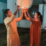 Oindrila Sen Instagram - Let's get carried away❤️‍🔥 #diwali #skylantern #reelitfeelit #reelsinsta #togetherness #happydiwali #ankushoindrila #oindrilasen 🎥 @gamernaxx