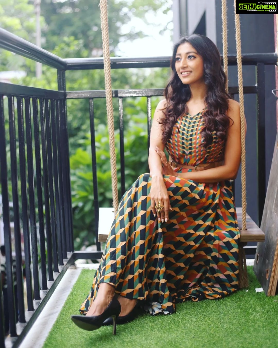 Paoli Dam Instagram - "Happiness is not a possession to be prized, it is a quality of thought, a state of mind " - Daphne du Maurier Styled by @stylebysumit Outfit @labelritukumar Jewellery @sakshijhunjhunwalaofficial Hair and makeup by @shyamali.das.7583 @makeupartist_sourav . . . #happiness #thoughts #joy #stateofmind #happy #life #joyinlittlethings #littlethings #carousel #instapost #happyme #weekendvibes #instalook #instagood #instashoot #ootd #smilemore #instagram #pose #swing #actor #actorslife #paolidam #paolidamofficial