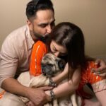 Parag Tyagi Instagram – Posted @withregram • @simba_mommys_boy Us ! Aren’t we cute 🥰 
@shefalijariwala @paragtyagi 
#pugpuppy #pug #love #pugmom #pugdad