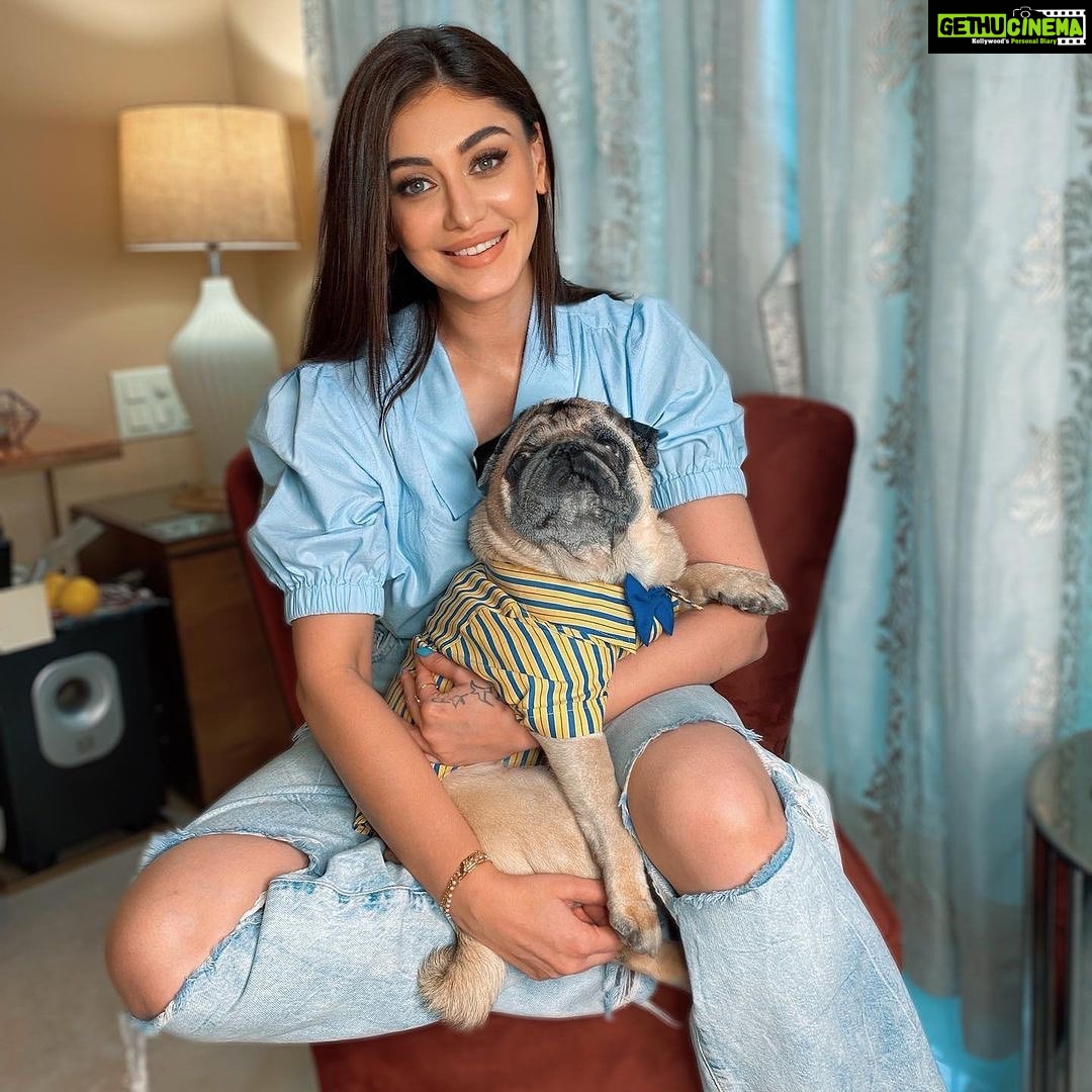 Parag Tyagi Instagram - My life lines ❤️❤️❤️ Posted @withregram • @shefalijariwala #nomondayblues when I’m with my Simba ❤️ #pugsofinstagram . . . #puglove #pugmommy #loveyou #monday #mood #instapic #pictureoftheday #gratitude #love #family