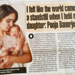 Pooja Banerjee Instagram – My baby’s first newspaper coverage ❤️ Thank you Farzana, @bombaytimes @greenlight__media Anjali and Ankur ♥️ @sanassejwaal you are a Star 🌟 #BabyPoo #SejwalJr. #SanaSSejwaal #PoojaBanerjee #SandeepSejwal 📸- @falgunikharwaphotography