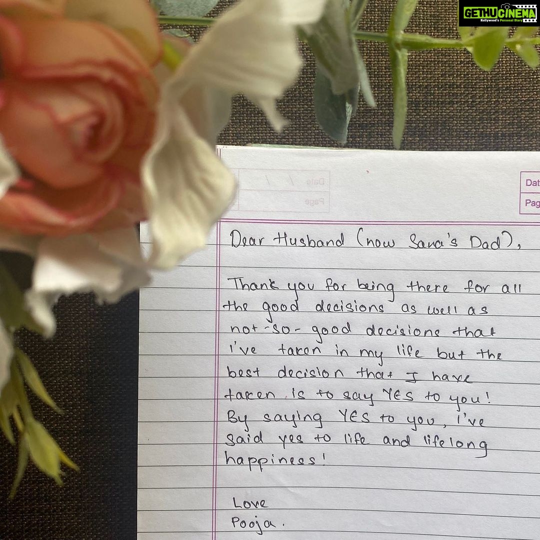 Pooja Banerjee Instagram - Going Old School…. Aaj pehli baar tumhare liye ek letter likh rahi hoon Sach bolun toh ek book likh sakti hoon !! . . #SmartJodiLetterOfLove. Dear Husband (now Sana’s Dad) Thank you for being there for all the good decisions as well as not-so-good decisions that I’ve taken in my life but the best decision that I’ve taken is to say YES to you.. By Saying YES to you, I’ve said YES to life and lifelong happiness!! Love Pooja ❤️🧿