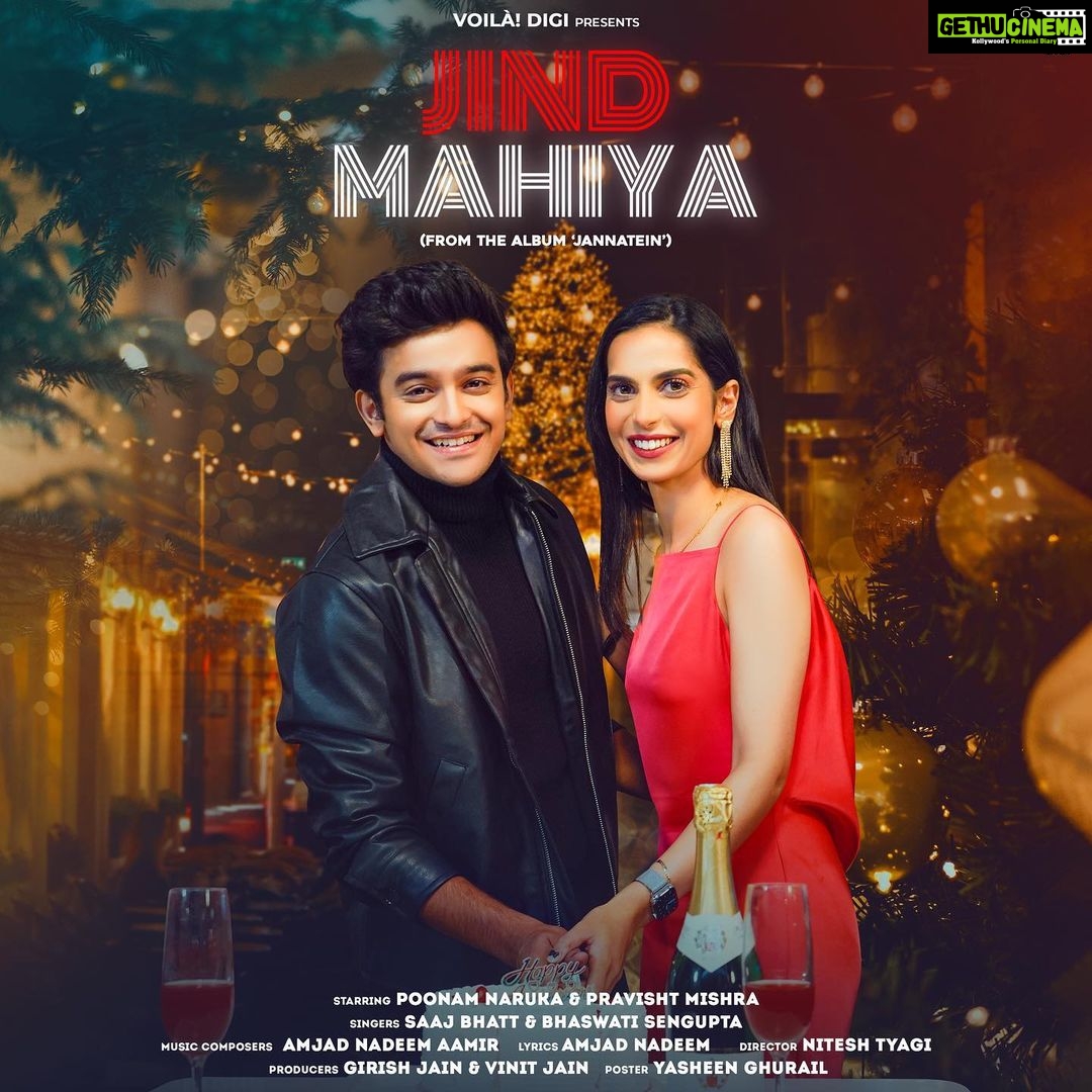 Pravisht Mishra Instagram - SURPRISE SURPRISE ♥️ Presenting the poster of my first music video, ‘Jind Mahiya’ 🎵 Releasing on 27th March on @voila_digi ♥️ Singers: @saaj__bhatt & @its_bhaswatis Starring: @rekhu_ & @pravisht_m Composers & Lyricists: @amjadnadeemaamir Director: @director_niteshtyagi Producers: @girishjain_venus & @vinit_jain Special Thanks: @karishma2591 Artwork: @yas.een