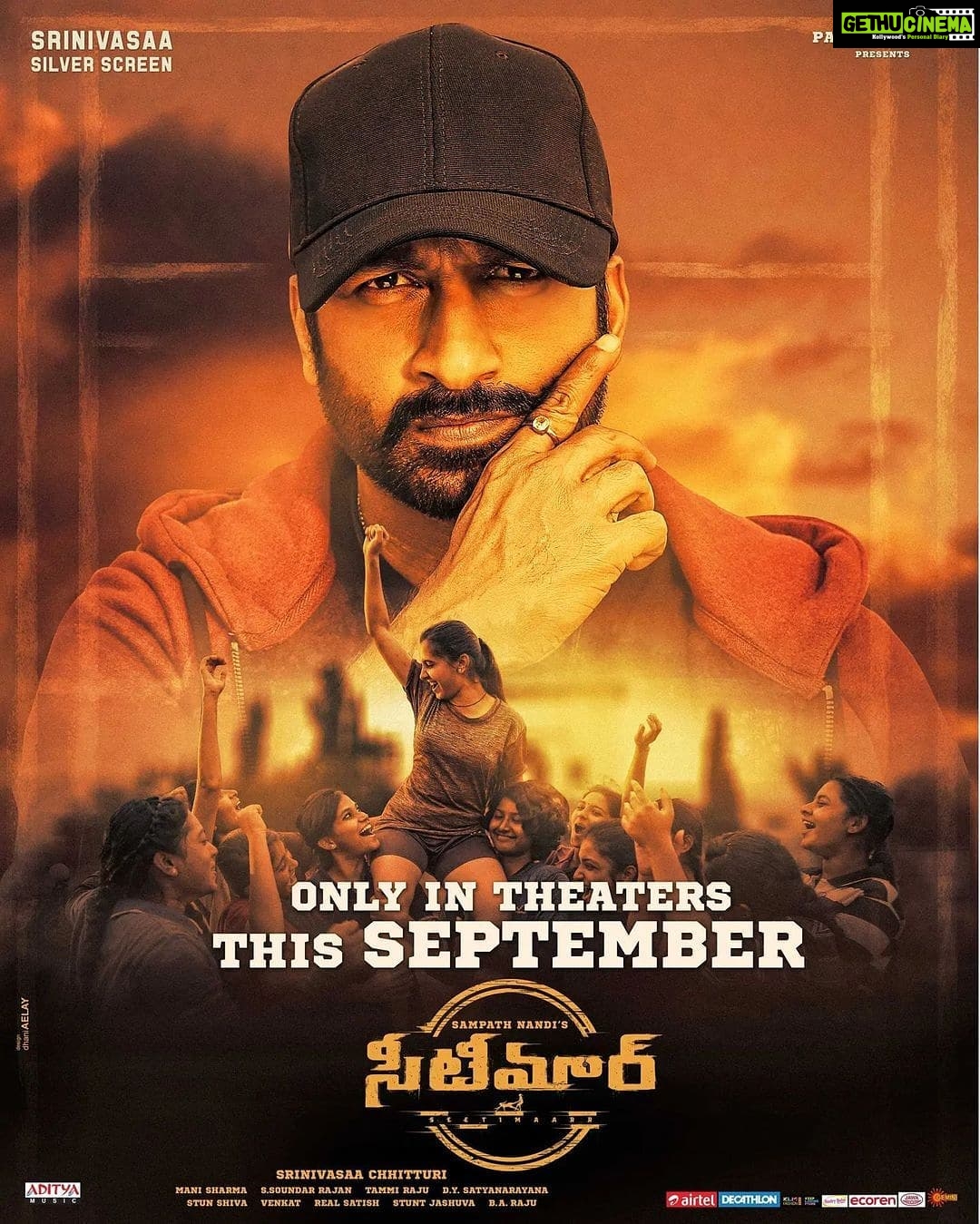 Preethi Asrani Instagram - Yayy! Super Excited!! My Most awaited movie #seetimaar is releasing on my birthday Month🧿 Can't wait for y'all to meet #sailu Get Ready for a Power- packed Blockbuster by @isampathnandi #Posted @withregram • @srinivasaasilverscreenoffl The game is ON: #Seetimaarr will hit big screens this September. Countdown has started and watch this space to know the release date. @yoursgopichand @isampathnandi @tamannaahspeaks @srinivasaachitturi #Manisharma @SS_Screens @diganganasuryavanshi @bhumikachawlat @adityamusicindia