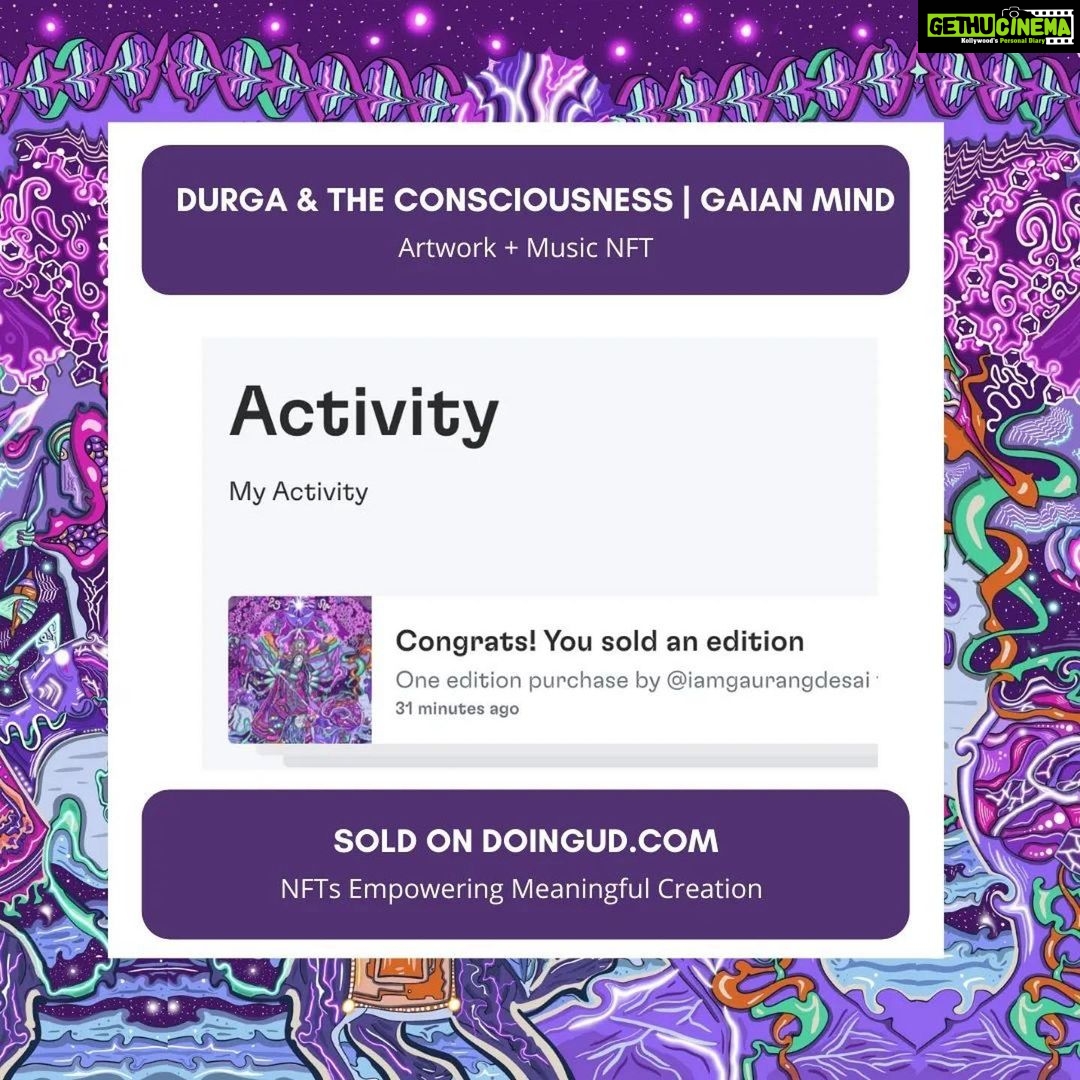 Raghav Juyal Instagram - #Repost @shutupviraj ・・・ DURGA & The Consciousness | Gaian Mind | NFT Artwork- @shutupviraj Music- @when_im_human_ Platform- @doingudhq This crazy collaboration with my man! @when_im_human_ is bought by @iamgaurangdesai on this new & beautiful platform @doingudhq A platform dedicated to empower meaningful creation. COLLECTOR | @iamgaurangdesai A Crypto & NFT Veteran, NFT collector & a Digital Nomad, has been mentoring & empowering artists worldwide. Thanks to him & his vision that a lot of artists are feeling confident & free about their Art. We both got over a call when Gaurang was in Bir, Himachal Pradesh and he loved one of my Artwork which he even collected. Eventually we met again at @nftkochi thanks to @_laz007 And spent a great night talking NFTs And here we are with another milestone. Minting & buying on @doingudhq ARTIST | @when_im_human_ My Man & I go long back! Cheers to the person who's filled my life with music & dreams. From jamming in rooms to playing gigs on stage to creating our first music video to minting his first NFT! This has been a beautiful journey, many more to come.