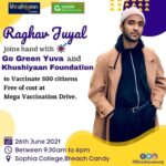 Raghav Juyal Instagram - #Repost @chinukwatraofficial ・・・ Big thank you to @raghavjuyal bhai for supporting #MegaVaccinationDrive organized by @nowdurga #GoGreenYuva in collaboration with @khushiyaanorg . . . Your contribution will help us to vaccinate maximum Mumbaikars. . . Let's get #Vaccinated #JabWithKhushiyaan #WarAgainstVirus Delhi, India