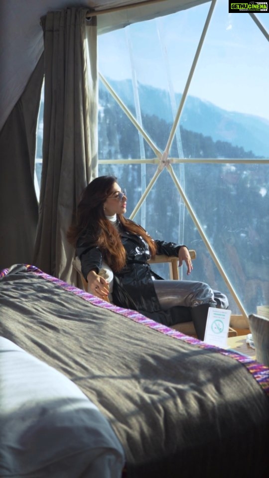 Reyhna Malhotra Instagram - Glamarous camping vibes at @glampeco with @iam_reyhna . Tag someone who would like to enjoy tea while watching the valley from @glampeco. . . . #manali #glamping #himachal #viralreels #snowview Manali, Himachal Pradesh