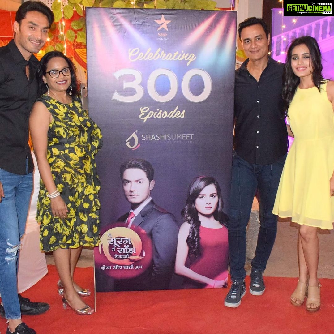 Rhea Sharma Instagram - The journey so far... ❤️Our very first anniversary!! What a beautiful evening it was.. Blessed to have such a beautiful team #TSMSP #gratitude @shashisumeetproductions @starplus