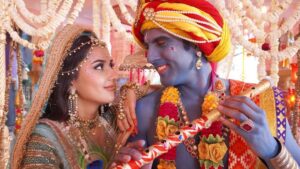Riya Sharma Instagram - Bhav mera Mohan jaane, Prem jaane Radha 🙏🏻✨ #dhruvtara #radhamohan #radhakrishna #krishnalove #radheradhe #radharani Mumbai, Maharashtra