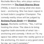 Rochelle Rao Instagram - I'm so so excited to share that I will be hosting India’s Laughter Champion on @sonytvofficial every Saturday & Sunday at 9.30pm. With super fun judges @shekhusuman & @archanapuransingh and an amazing lot of talent from accross the country. So please watch & sit back & laugh till you are rolling on the floor! Looking forward to all the love and support from my insta-fam & so grateful for all the love you always show me! I wouldn't be here today if it wasn't for you all... ❣️❣️❣️ This beautiful shot by @priyankknandwana Makeup by @gchakravarthymakeup Hair by @makeup_by_shradha Edit by @yngtj #rochelle #rochellerao #rochelleonilc #comedy #indiaslaughterchampion #kero