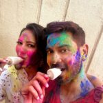 Rochelle Rao Instagram - Didn't actually have a plan today but we just couldn't resist the sounds of #holimasti coming from our garden after 2years! Ended up joining the fun in our building & having a yummy #holilunch as well! Kulfi was the best way to end the party in this crazy heatwave we have been having! Hope you had a #happyholi everyone wishing u #loveandlight #summerscomeearly #happyholi #kero #couplegoals