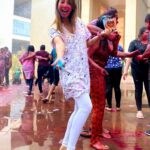 Rochelle Rao Instagram - Didn't actually have a plan today but we just couldn't resist the sounds of #holimasti coming from our garden after 2years! Ended up joining the fun in our building & having a yummy #holilunch as well! Kulfi was the best way to end the party in this crazy heatwave we have been having! Hope you had a #happyholi everyone wishing u #loveandlight #summerscomeearly #happyholi #kero #couplegoals
