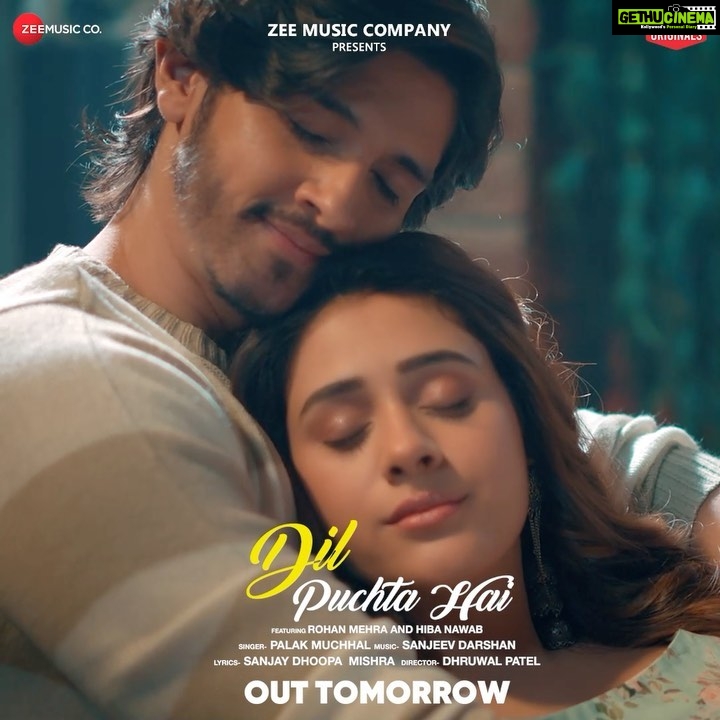 Rohan Mehra Instagram - Dil puchta hai out tomorrow 🤩 Can’t wait 😆 . #ZeeMusicOriginals @rohanmehraa @hibanawab @palakmuchhal3 #SanjeevDarshan @mishra_dhoopa @dhruwal.patel @jigarmulani @rhythmsanadhya @narendramohanfilms @sanjeevrathod_official @darshanrathod_official @anuragbedii @zeemusiccompany