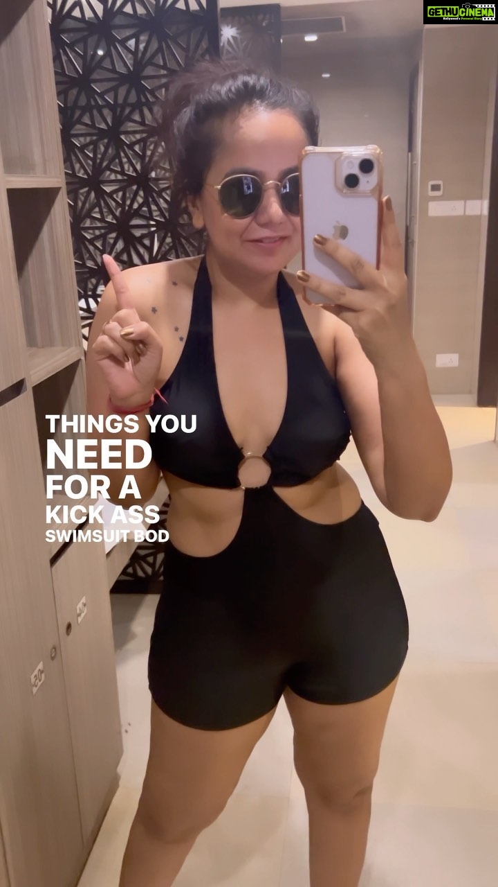 Roopal Tyagi Instagram - Things you DON’T need 👇🏼 • crash diets before you enter a pool -this includes ALL fad diets that promise to make you “pool ready”! Swimming is a great exercise in itself.. jump in.. swim and let those happy hormones play! 🥳 • insecurity ka baggage -“How can i be without makeup””Yeh angle mein photo mat lena.. yeh body part acha nahi hai mera” “i need to cover this up” “gosh I’m not good enough” etc.. as long as you have a HEALTHY body, you don’t have to worry about anything else. Feel blessed about it and wear whatever you’re comfortable in. You’re here to have FUN not feel pressured and terrible about yourself! 😜 •weight of other people’s opinions! 😏 •expensive designer swimsuits -Comfortable hai? You like it? You can swim aaraamse in it? Bus.. that’s all you need. This list can go on and on.. but to sum it up, a healthy mind and body is all one must work upon. Everything else automatically falls into place! Believe me.. I’ve been there done that! ❤️🏊♀️ #bodypositive #swimsuit #swimsuitbody #howtoloseweight #poolready #bikinibod #allyouneedishealth