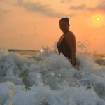 Ruhi Chaturvedi Instagram – Water Kid 💙🌅 
.
.
@b612.india #b612india #b612 
.
.
.
.
#sunsetcouple #throwback #lovelovelove #thankyougod