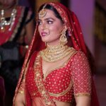 Ruhi Chaturvedi Instagram - As a bride you want everything on point.... And I can't thank my team enough for making my Big Fat Indian Wedding on point.... I love you guys 💞 . . . . Styled by @shailjaanand Outfit by @annus_creation Jewellery by @manubhaijewels Assisted by @aryasingh0311 Make up by @r_aj11111 Hair by @stylenscissors Pic by @cinemosunny . . . . #shivkirooh #lovelovelove #merifilmyshaadi #thankyougod