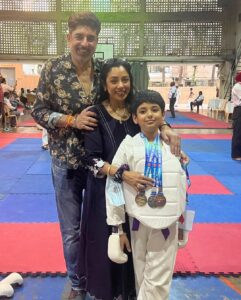 Rupali Ganguly Instagram - I m a super proud Mommy 😍😍😍
THU THU THU 🧿🧿🧿

What was important was not that he won three medals in all the three events at the Shotokan karate tournament but the fact that despite unbearable stomach pain, when we insisted on taking him to the hospital he refused and stayed back for the fight !! 
And yes the family came to cheer the little fighter. ❤️
Thank u Ridhesh for being such a fantastic teacher 🙏🏻

@ashwinkverma @gangulirajani @reetanirmalroy @rachnadrishtimanthan