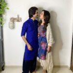 Sanaya Irani Instagram – It was sooo hard for us to keep a straight face  @itsmohitsehgal 😃😃. Here’s wishing everyone a crazy Happy Diwali just like ours 😊😊. 
Outfit @gopivaiddesigns @6degree.store